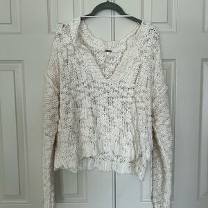 Free People crochet knit sweater